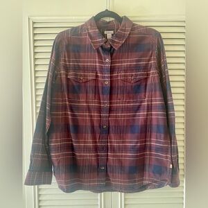 Carhartt Women’s Rugged Flex Hamilton Wine Flannel Shirt SZ M 102779
